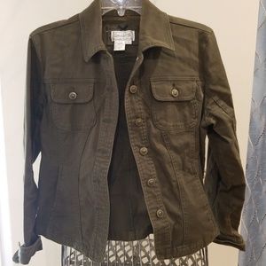 Cotton khaki denim jacket